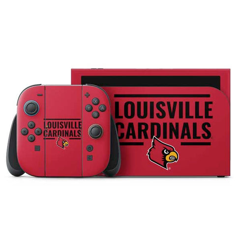 University of Louisville Cardinals Striped Nintendo Switch 2 (2025) with Joy-Con Skin